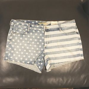 American Flag Denim Cutoff Shorts